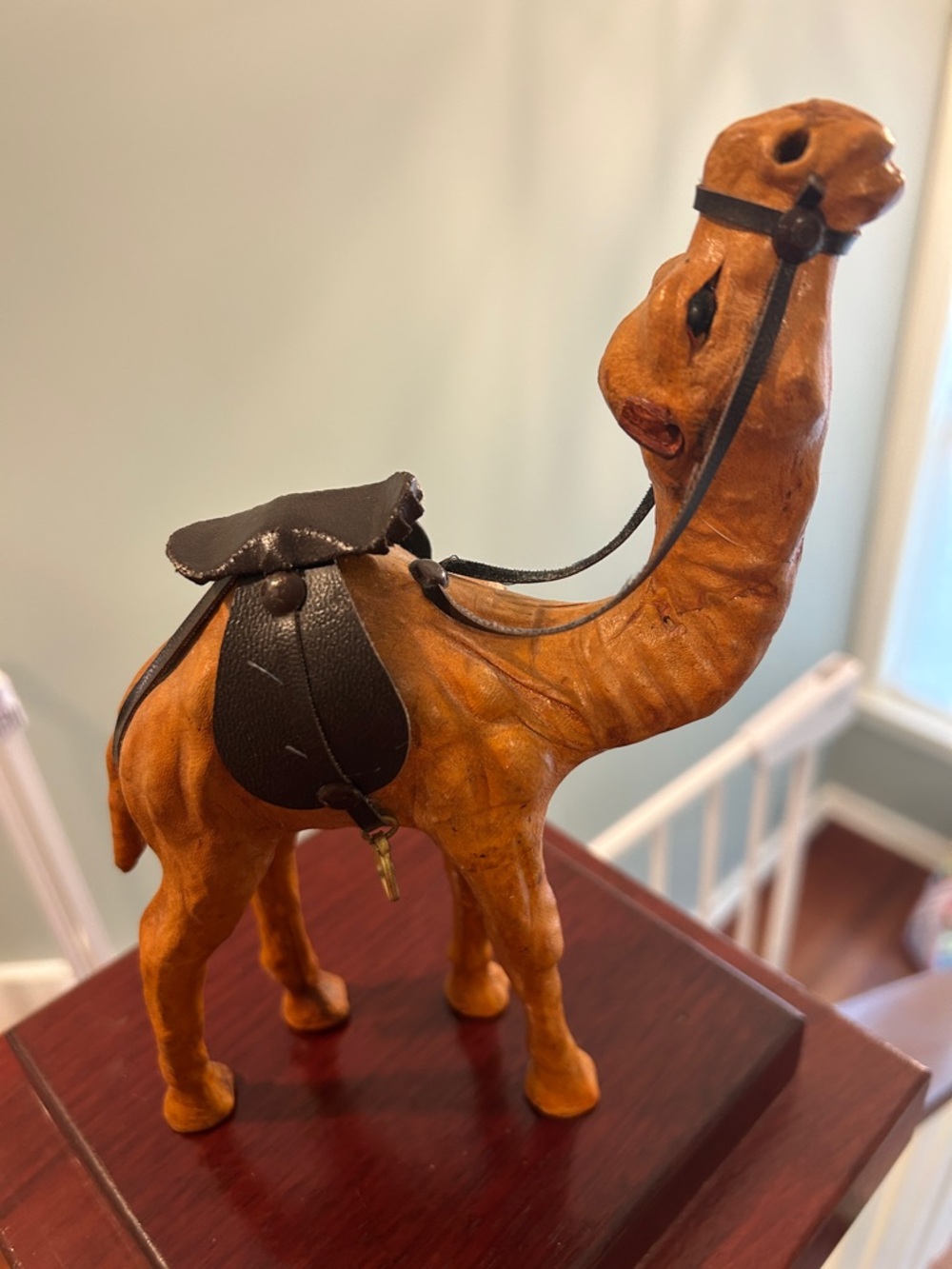 Handcrafted Camel Figurine Decorative Accent in Tan and Black